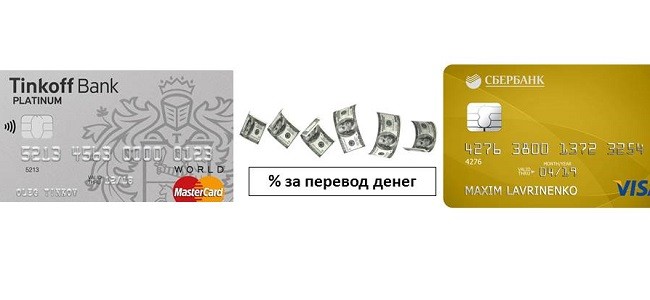 Комиссия за перевод с кредитной карты Тинькофф на карту Сбербанка