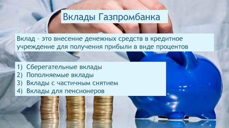 Депозитная политика газпромбанка презентация